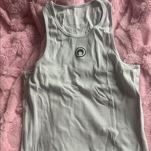 Marine Serre Sky Blue Ribbed Tank Top